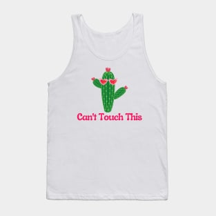 Can't Touch This Cactus With Pink Flowers and Sunglasses Tank Top